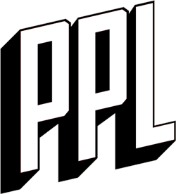 Bold white letters "PPL" with a black shadow effect on a plain background.