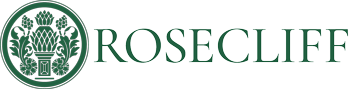 Rosecliff logo featuring a green circular emblem with floral elements and a stylized building next to the word "ROSECLIFF" in uppercase green letters.