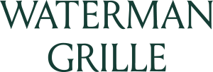 The image shows the words "WATERMAN GRILLE" in dark green, uppercase letters on a light background.