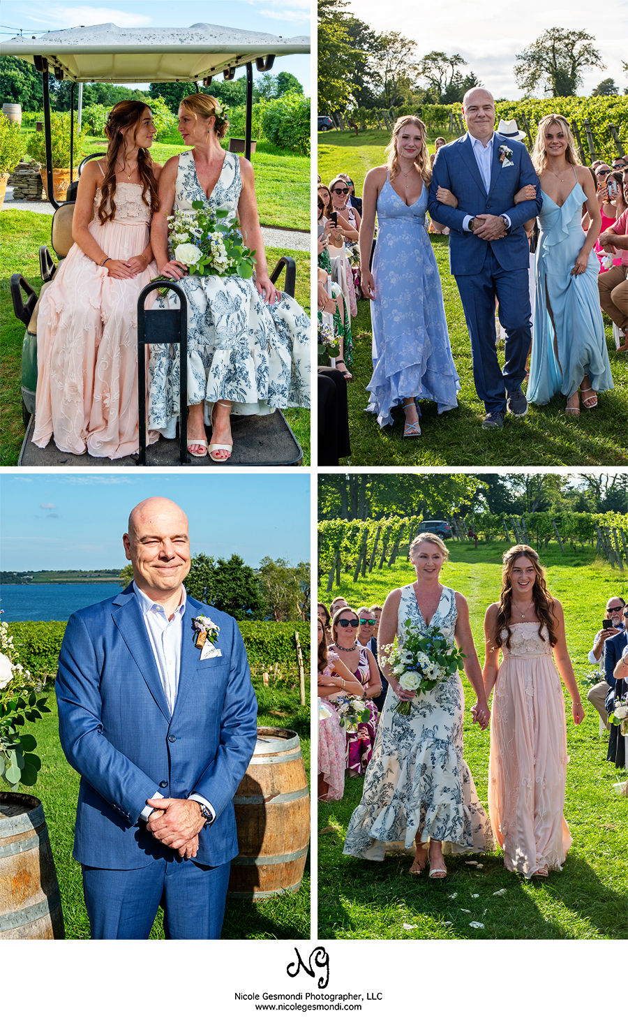 outdoor wedding ceremony at greendale vineyards Portsmouth ri