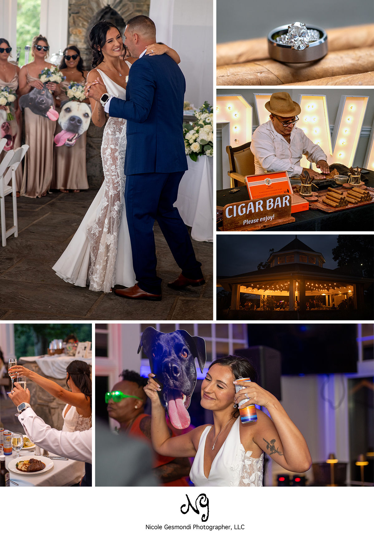 candid wedding photos of the bride and groom at their reception at Fox Hopyard Golf Club