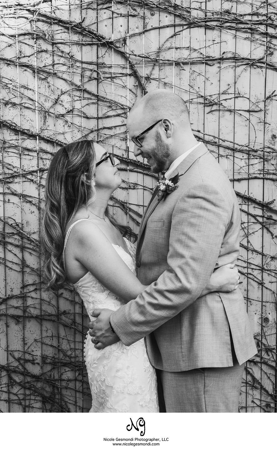 black and white photos of bride and groom