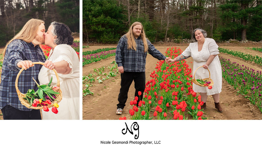 Couple Engagement Photos at Wicked Tulips Exeter RI
