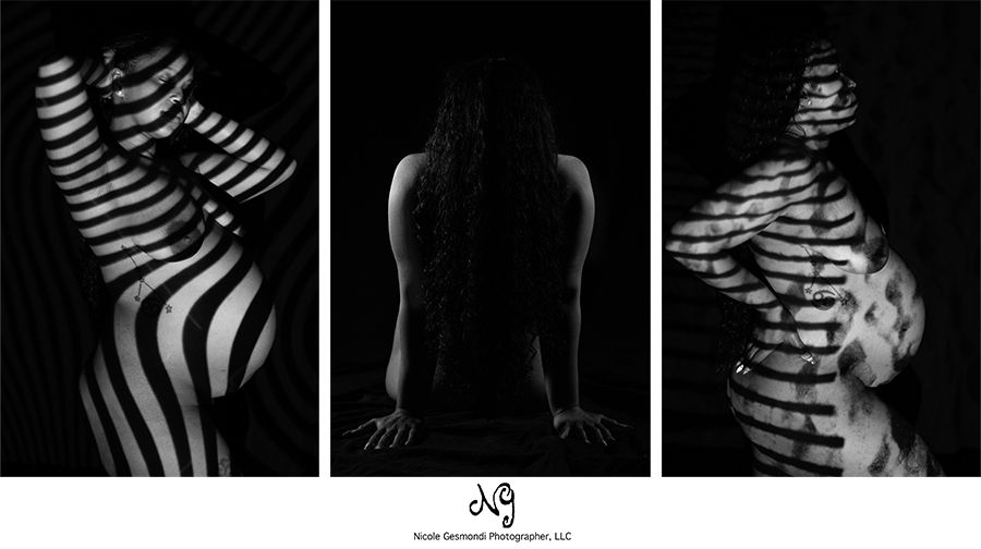 abstract conceptual black and white boudoir photo