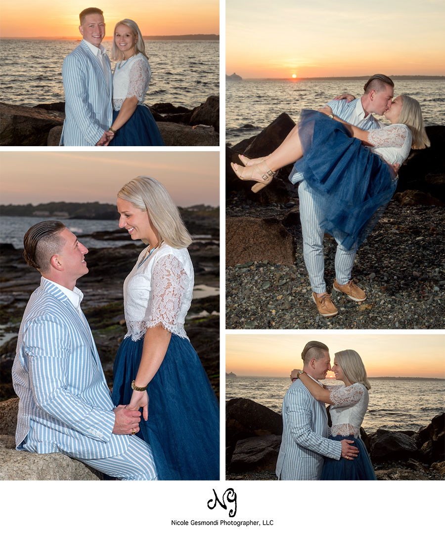 sunset engagement photos in newport, ri sunset engagement photos in newport, ri