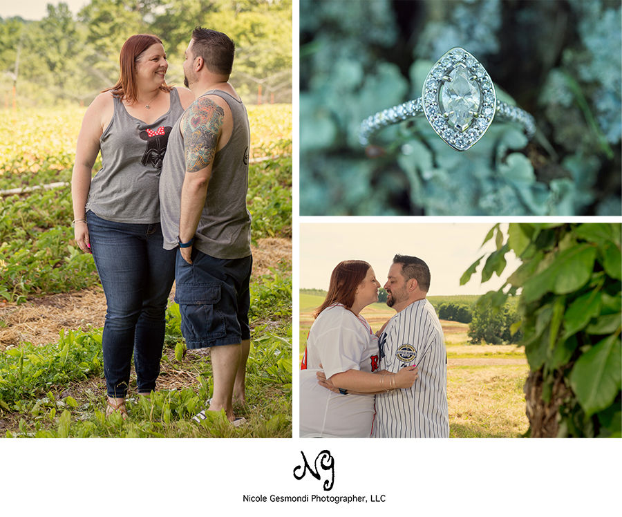 engagement photos in a field engagement photos in a field