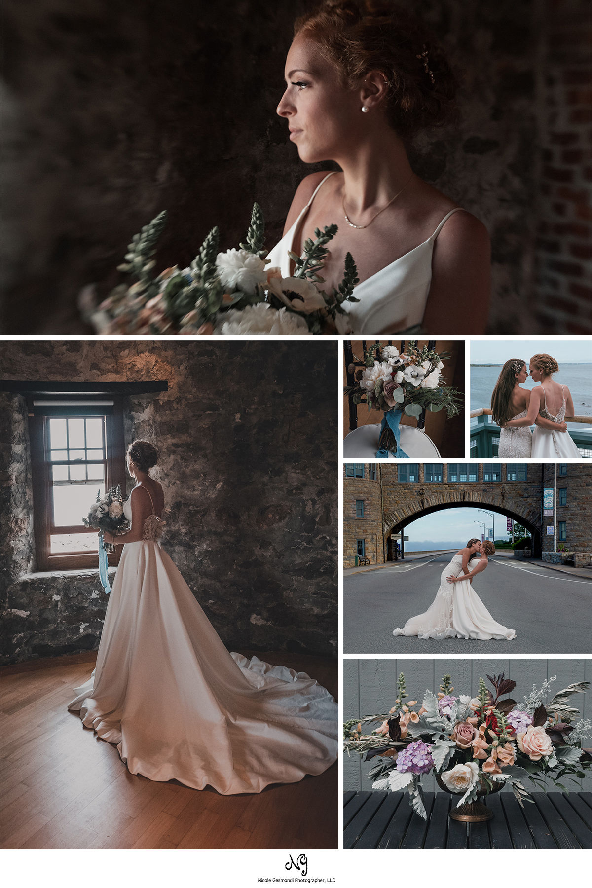 dark and moody same sex style wedding shoot