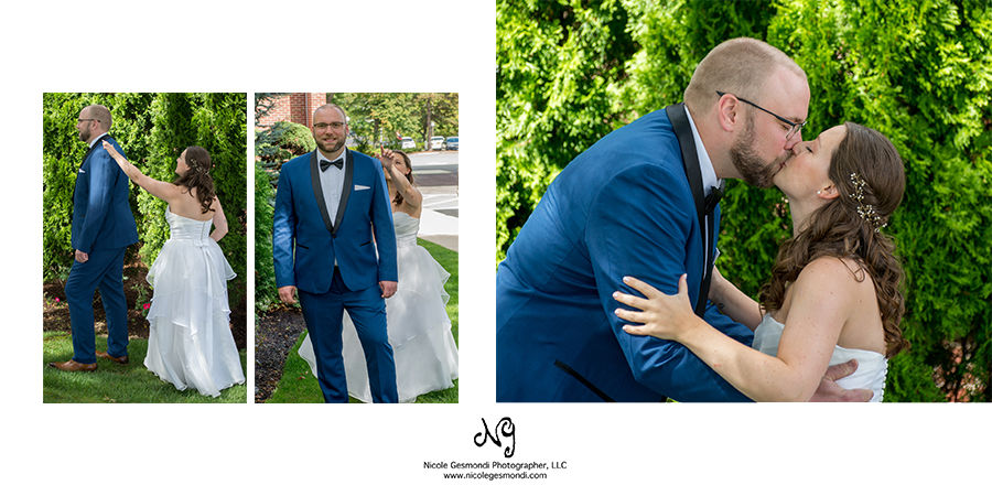 bride and groom first look wedding photos in downtown providence bride and groom first look photos