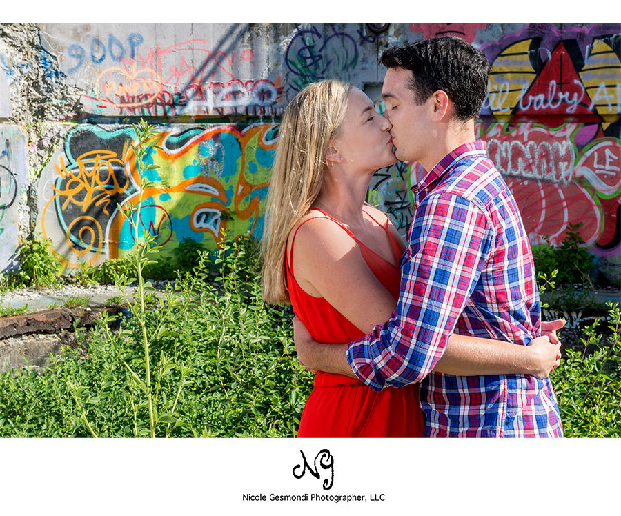 engagement photos at Fort Wetherill in Jamestown, RI engagement photos at abandoned fort Wetherill in Jamestown, RI