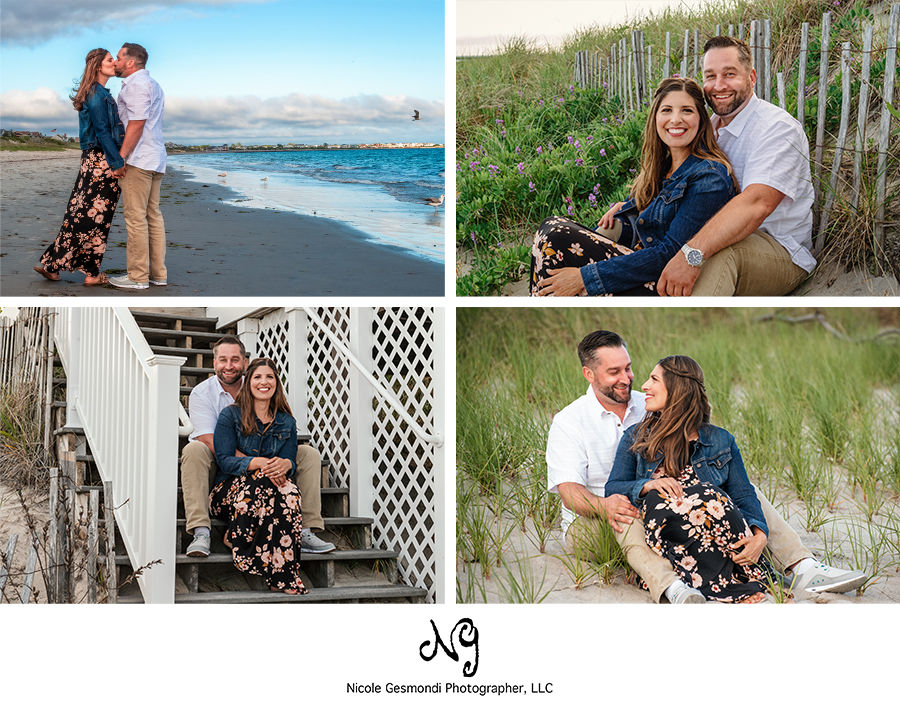 engagement photos captured by the beach in Galilee Rhode Island