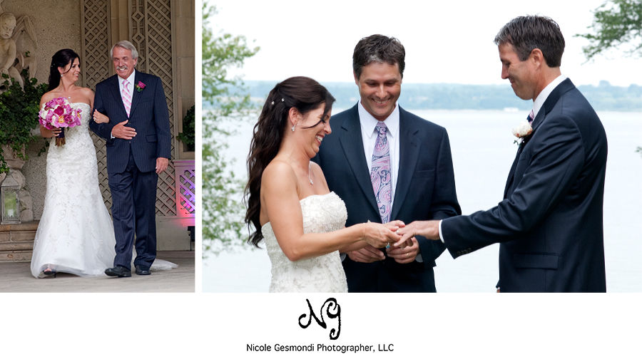 Ocean facing wedding ceremony at Glen Manor House photo of wedding ceremony at glen manor house