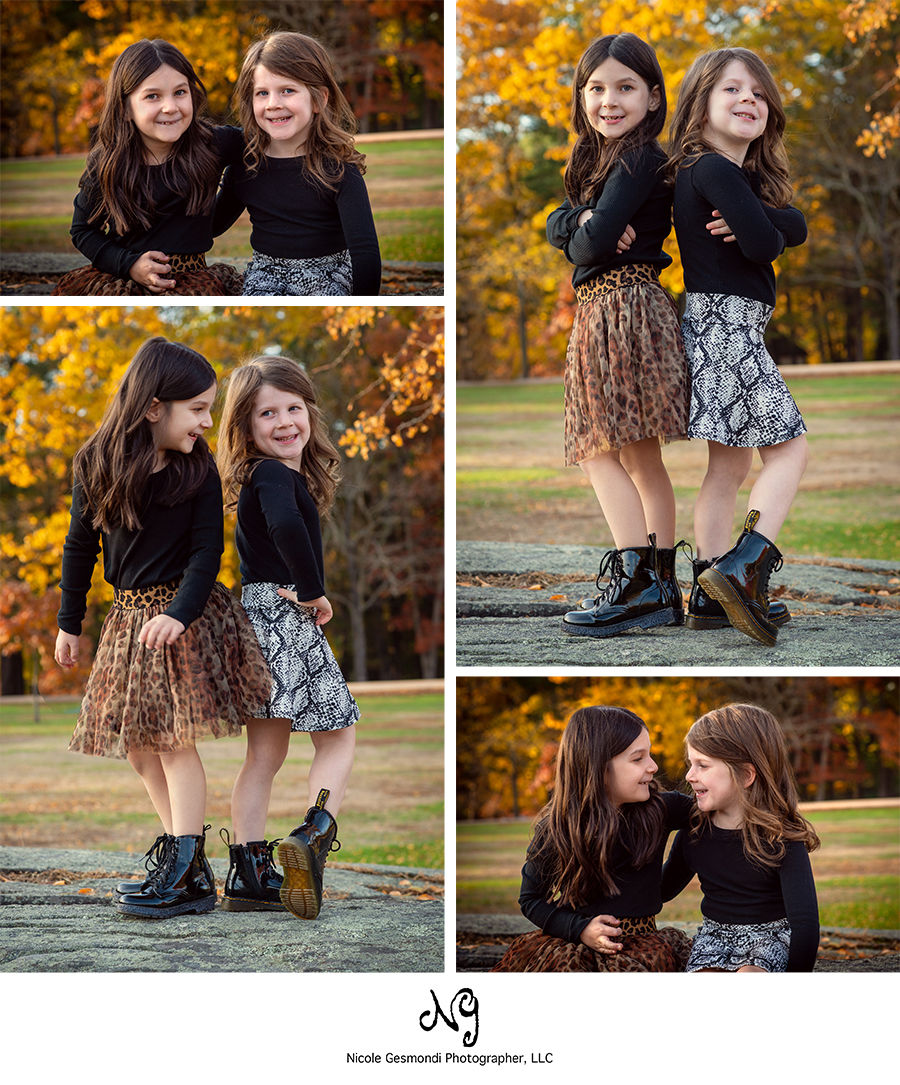 outdoor fall family photos at Goddard Park in RI