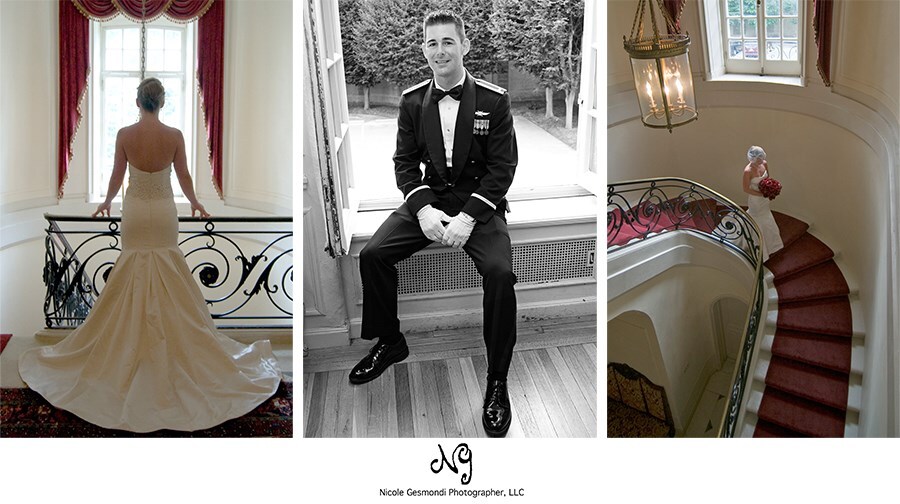 glen manor staircase Portsmouth ri wedding photos