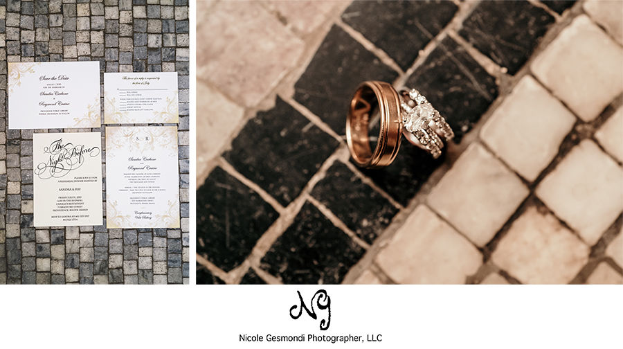 original tile floor in the Providence Public Library wedding venue