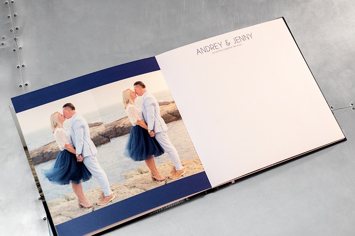 Sample spread of photo guest sign in book