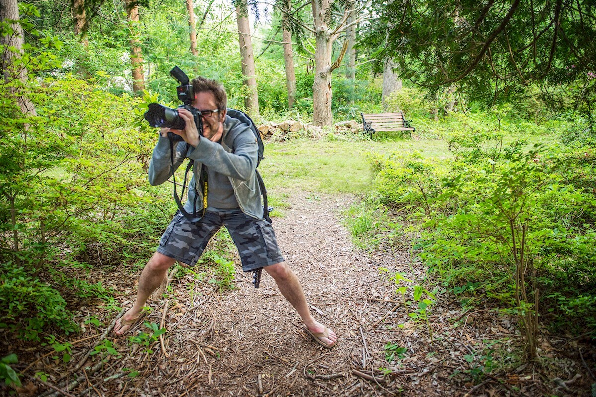Paul in action 2nd photographer in action during engagement shoot