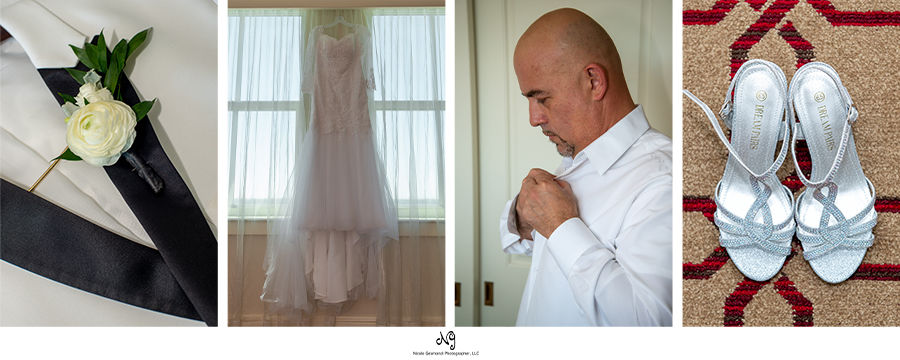 Groom getting ready on wedding day