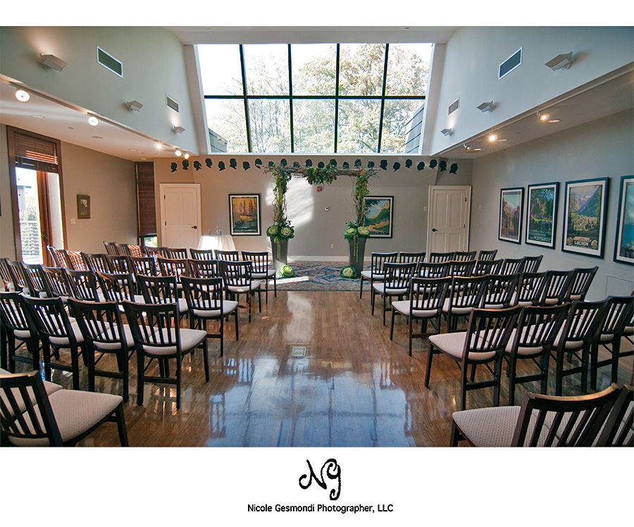 wedding ceremony set up at providence Art Club wedding ceremony set up at providence Art Club