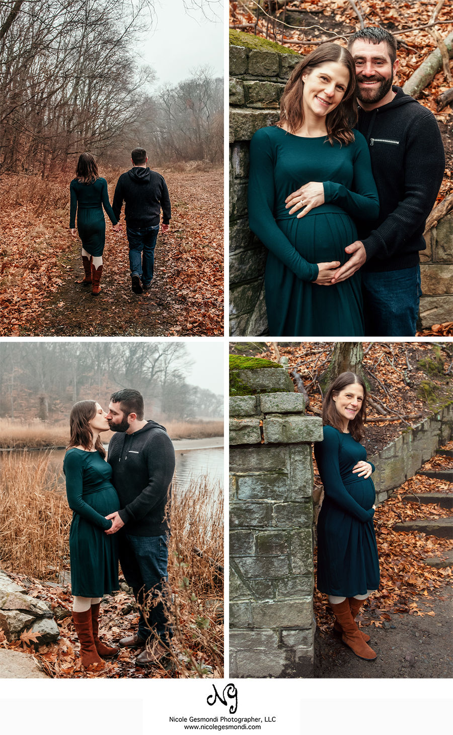 Outdoor Winter Maternity Photos on the East Side of Providence RI