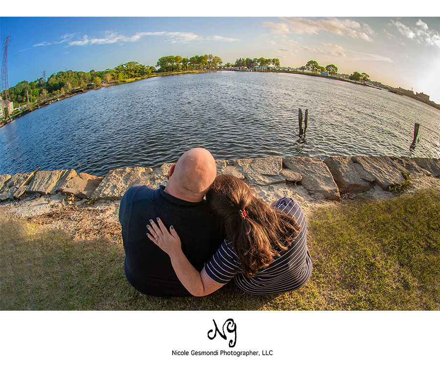 fisheye lens engagement photo