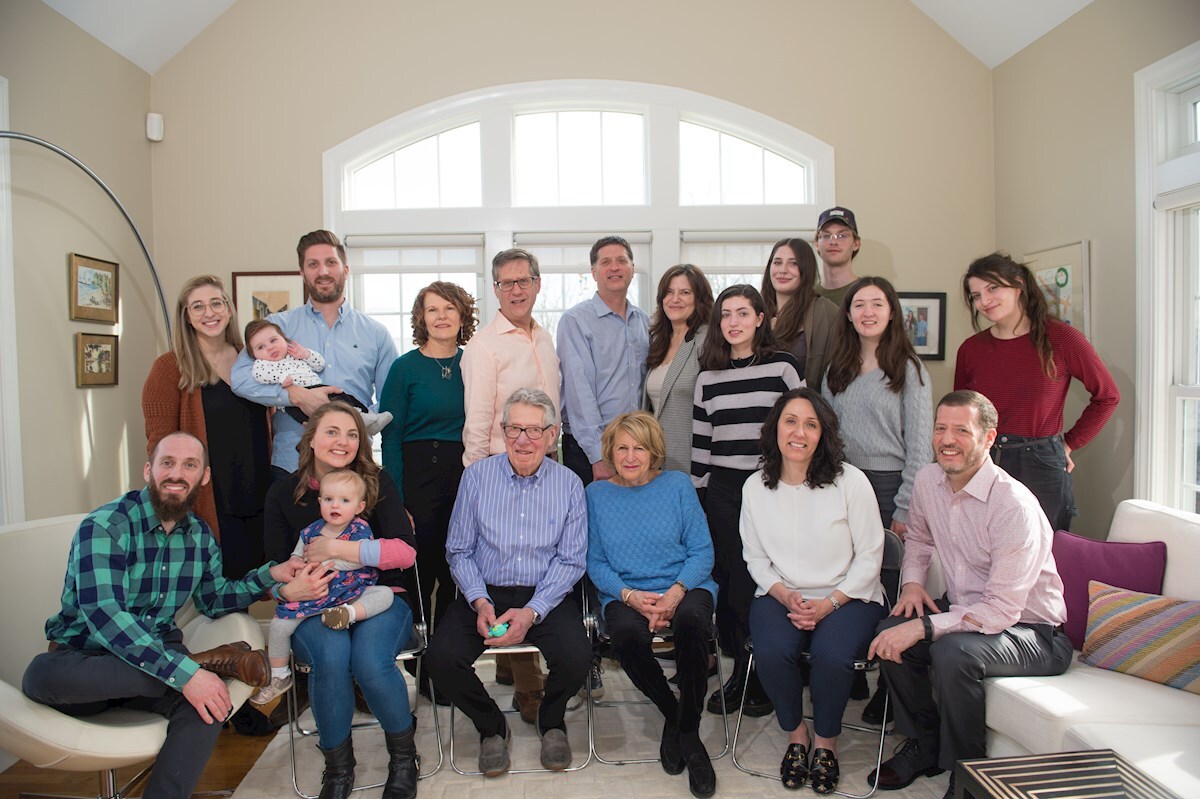 A recent in home family portrait session In home family multiple generation family photo as gift for matriarch